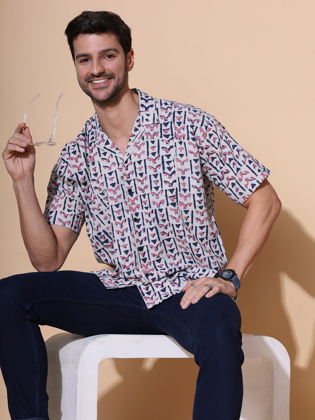 Dabu Mud Resist Multicolor Hand Block Shirt