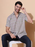 Handcrafted Ikat Green Cotton Shirt