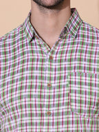 Handcrafted Ikat Green Cotton Shirt