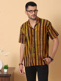 Batik Wax Resist Brown Hand Block Print Shirt