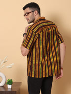 Batik Wax Resist Brown Hand Block Print Shirt
