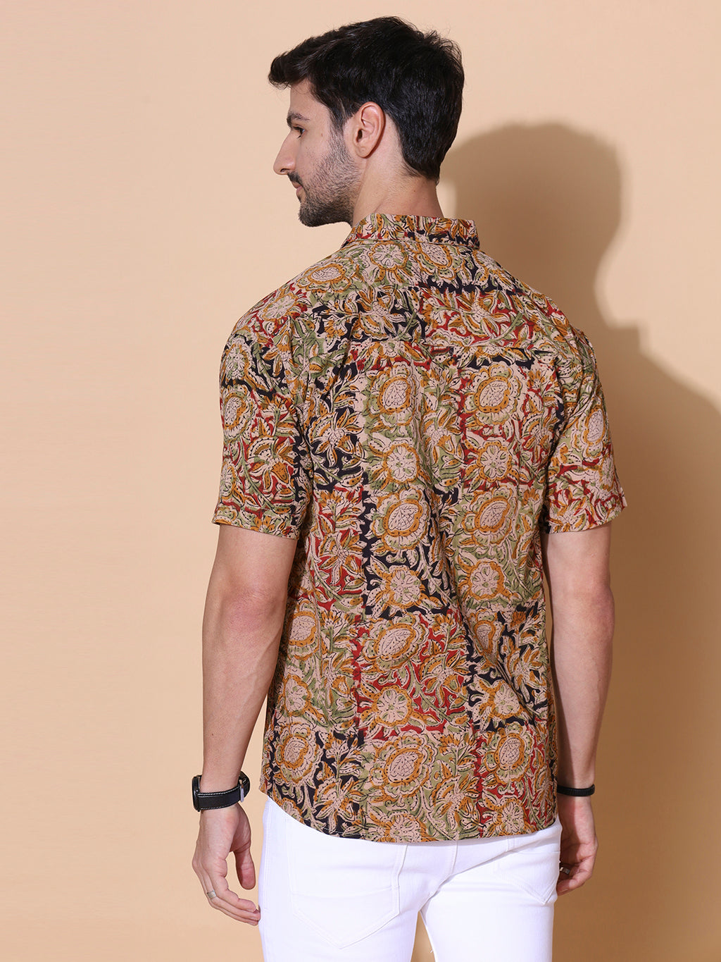 Handcrafted Kalamkari Yellow Cotton Shirt