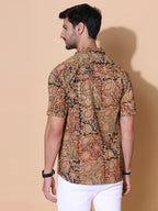 Handcrafted Kalamkari Yellow Cotton Shirt