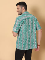 Batik Wax Resist Green Hand Block Print Shirt