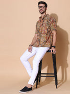 Handcrafted Kalamkari Yellow Cotton Shirt