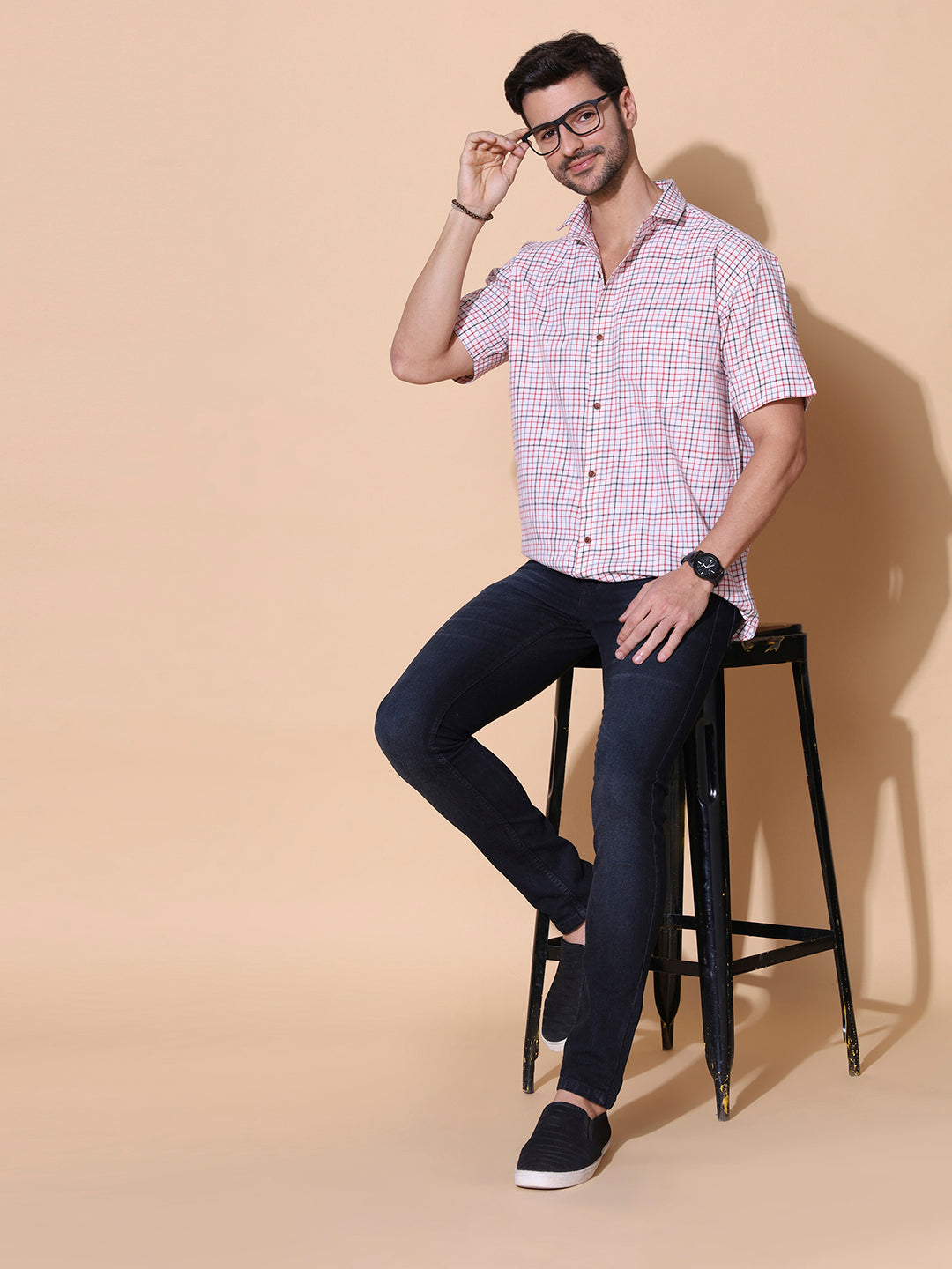 Authentic Khadi White Half Sleeve Shirt