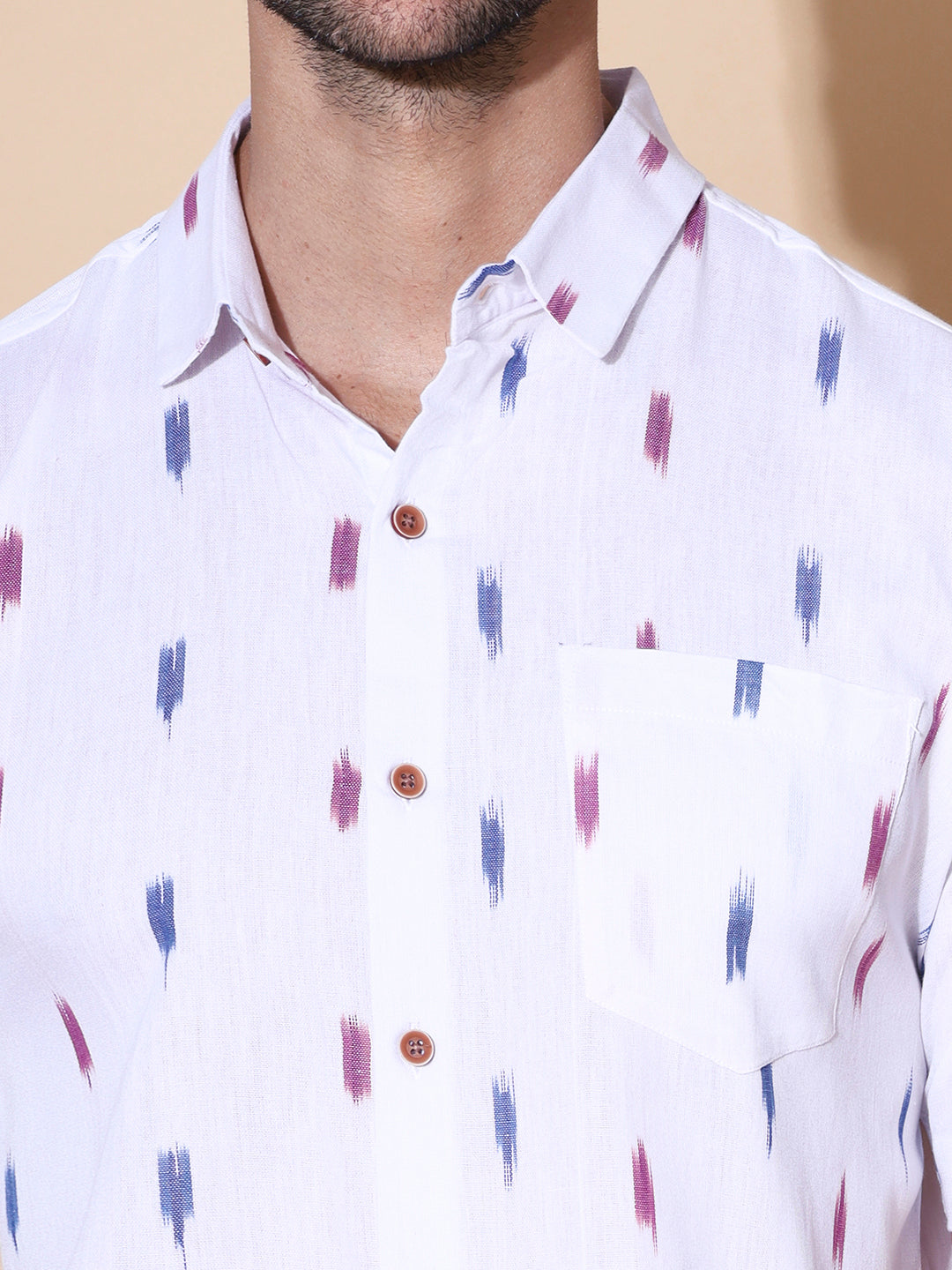 Handcrafted Ikat Green Cotton Shirt