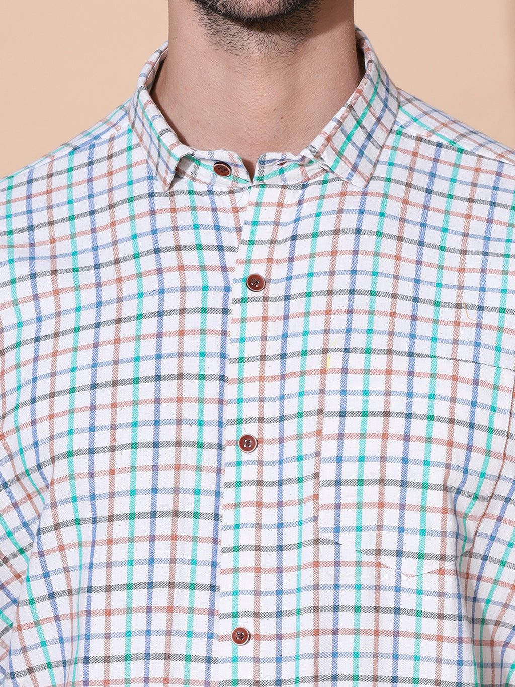 Authentic Khadi Light Green Half Sleeve Shirt
