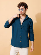 Handloom Cotton Off White Solid Shirt