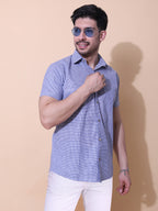 Authentic Khadi Sky Indigo Half Sleeve Shirt