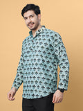 Ajrakh Natural Dye Indigo Hand Block Cotton Short Kurta