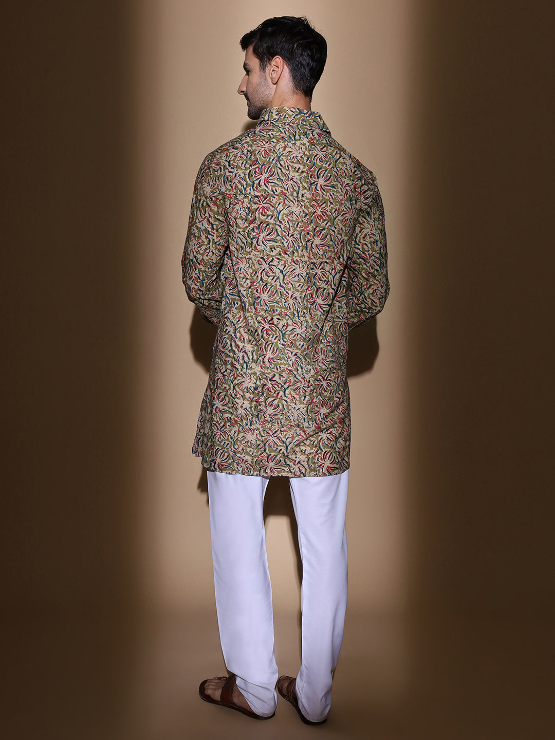 Kalamkari Cotton Sage Multicolor Medium Kurta
