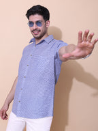 Authentic Khadi Sky Indigo Half Sleeve Shirt