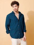 Handloom Cotton Off White Solid Shirt