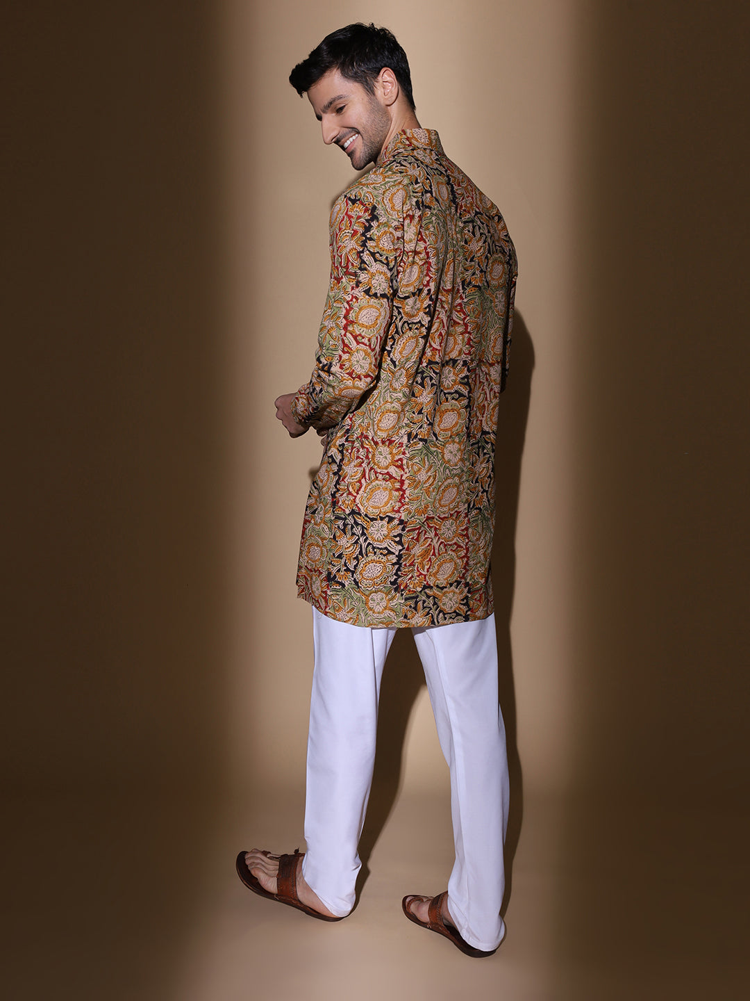 Kalamkari Cotton Rust Multicolor Medium Kurta