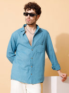 Handloom Cotton Blue Solid Shirt