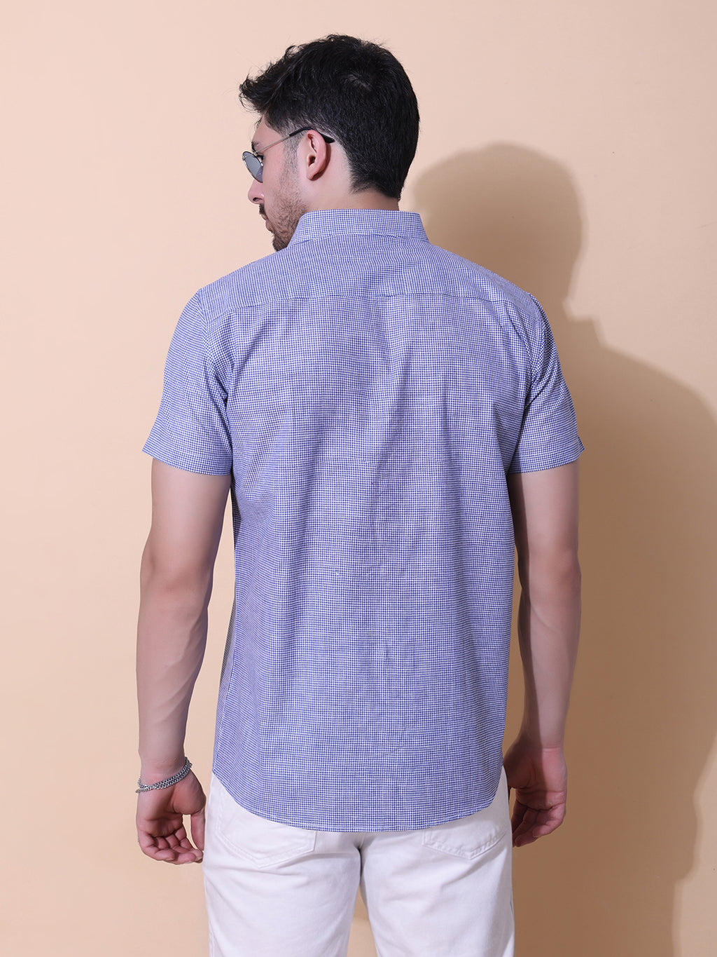 Authentic Khadi Sky Indigo Half Sleeve Shirt