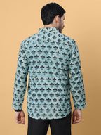 Ajrakh Natural Dye Indigo Hand Block Cotton Short Kurta