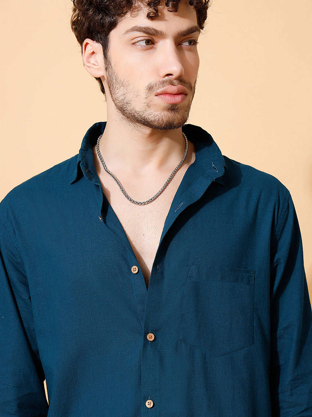 Handloom Cotton Dark Green Solid Shirt