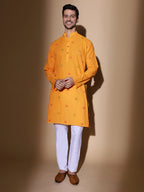 Handloom Cotton Mustard Long Kurta