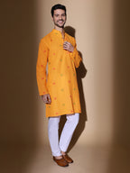 Handloom Cotton Mustard Long Kurta
