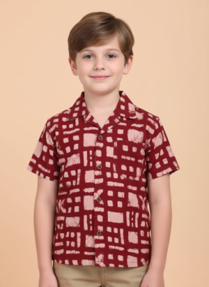 Moshi Boys Dabu Hand Block Print Cotton Shirts