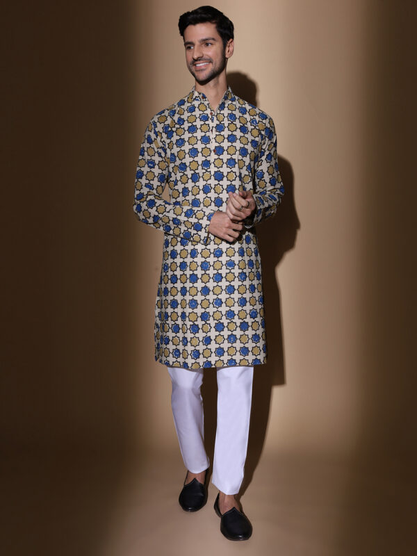 MOSHI Ajrakh Print Cotton Long Kurta
