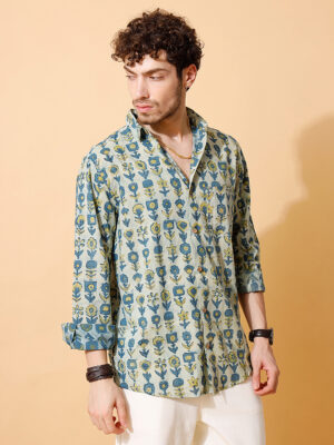 Ajrakh Hand Block Full Sleeve Shirt